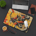 Retro Motorcycle Desk Mat — Vintage Bike Illustration Mouse Pad