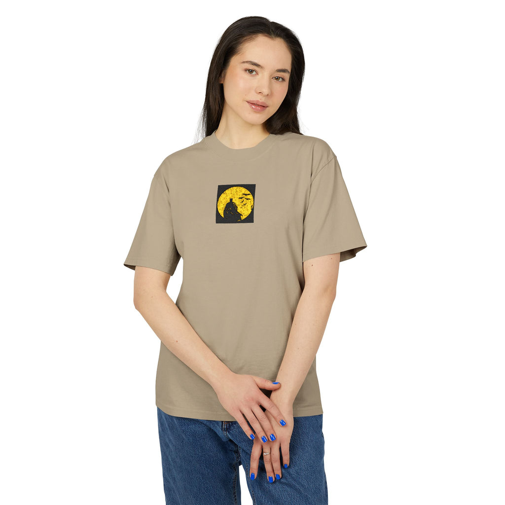 Moonflower Graphic Tee — Yellow Floral Moon Silhouette T-Shirt