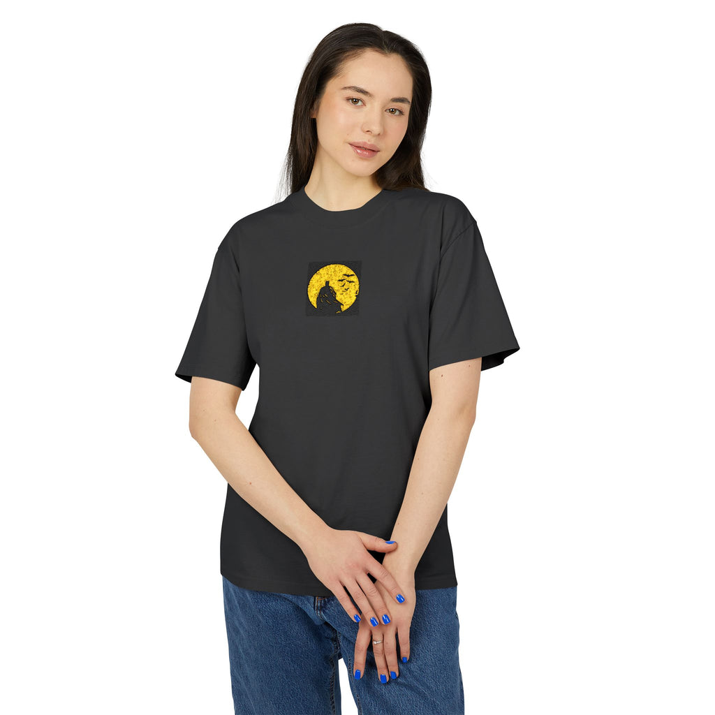 Moonflower Graphic Tee — Yellow Floral Moon Silhouette T-Shirt