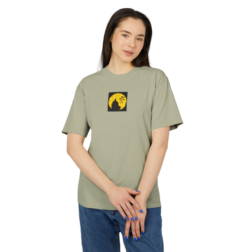 Moonflower Graphic Tee — Yellow Floral Moon Silhouette T-Shirt