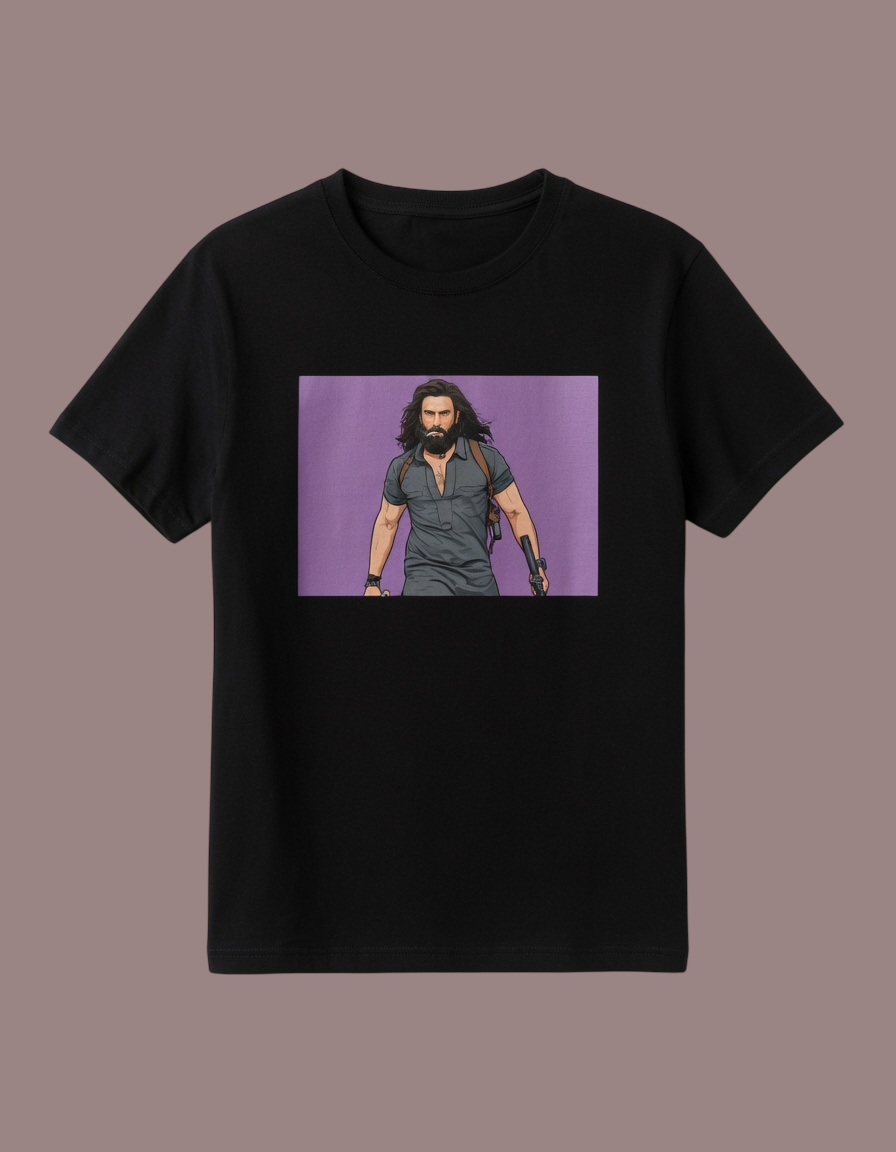 Dhurandhar 2 men’s T-shirt collection with military style design inspired by The Revenge movie characters