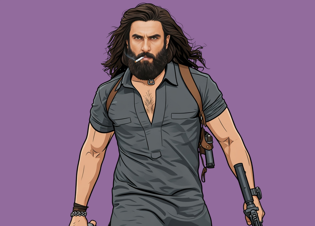 Dhurandhar 2 Black Cotton T-Shirt for Men | Ranveer Singh Inspired Hamza Ali Mazari Look